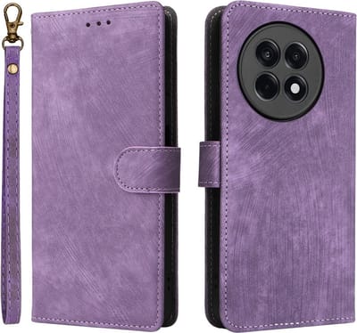 Coverup Hoesje - Geschikt voor OnePlus 13R Hoesje - Coverup Book Case met Koord - Paars