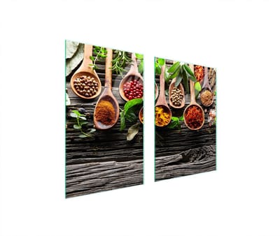 TMK ArtDeko Przyprawy Serie - Glazen Snijplank - 65x52 cm - Beschermend - Decoratief
