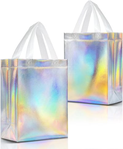 Set van 12 Iridescent Cadeauzakjes Medium Formaat met Handvatten