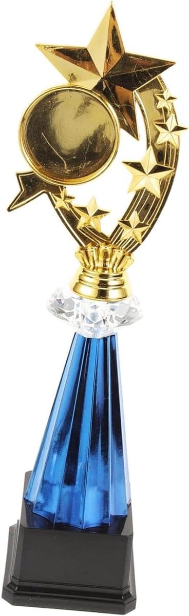 Educatieve Speltrofee - Kinder Trofee Beker - Kinderfeest Prijzen - Pentagram Speelontwerp - 36x8cm - Goud