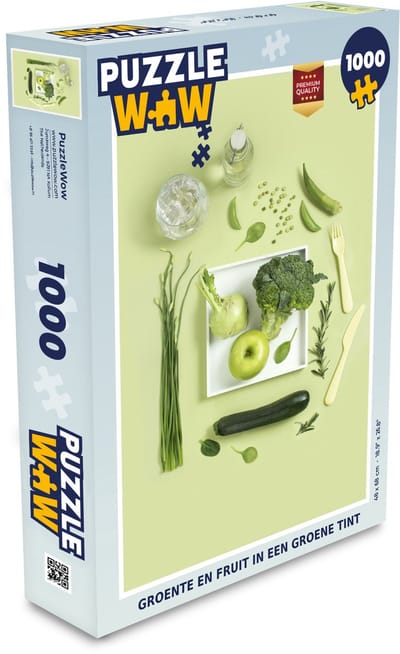 Puzzel Groente en fruit in een groene tint - Legpuzzel - Puzzel 1000 stukjes volwassenen