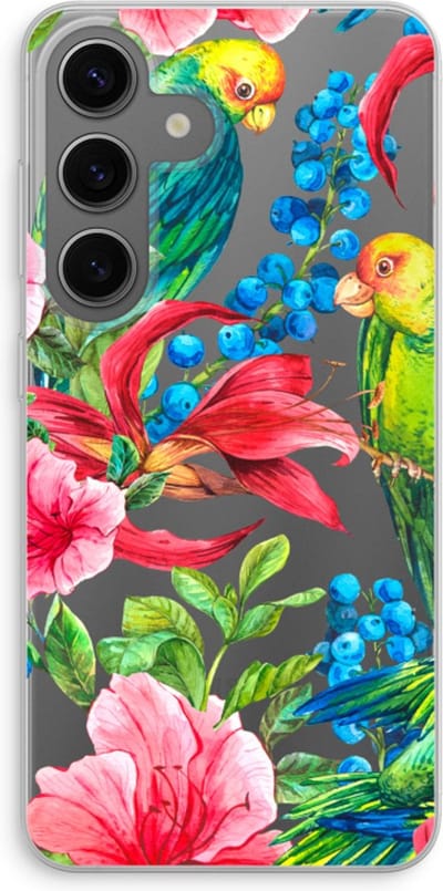 Case Company® - Hoesje geschikt voor Samsung Galaxy S24 hoesje - Papegaaien - Soft Cover Telefoonhoesje - Bescherming aan alle Kanten en Schermrand