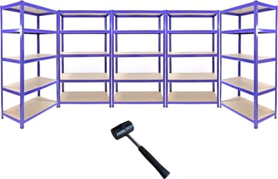 T-rax stellingkasten - blauw - 90x45x180 cm - set van 5