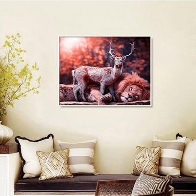 DIY diamantmozaïek volledige weergave dier diamant borduurwerk herten aankomst strass foto's 20X30CM black