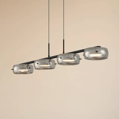 Lucande LED hanglamp Martis, zwart, 4-lamps, dimbaar