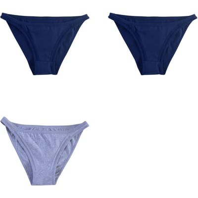 3 Stuks/Set Katoenen Slipjes Dames Lage Taille Slips Vrouwelijk Ondergoed Sexy Lingerie Comfortabele Braziliaanse Slipjes Ademend Ondergoed M-XL M&3PCS blue