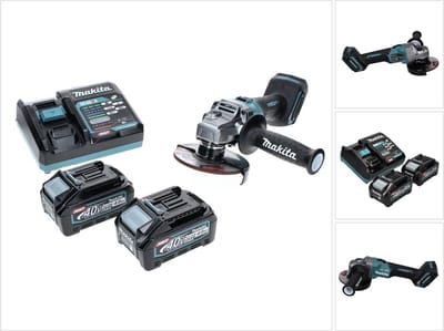 Makita GA 005 GM2 Accu haakse slijper 40 V max. 125 mm Borstelloos XGT + 2x accu 4.0 Ah + lader