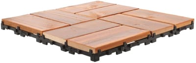 Houten Buiten Tegels - Tuintegels Balkonvloer - Buiten Leven Creëren - Duurzaam Hout Kunststof - 29x29x2.3 cm - Lichtbruin