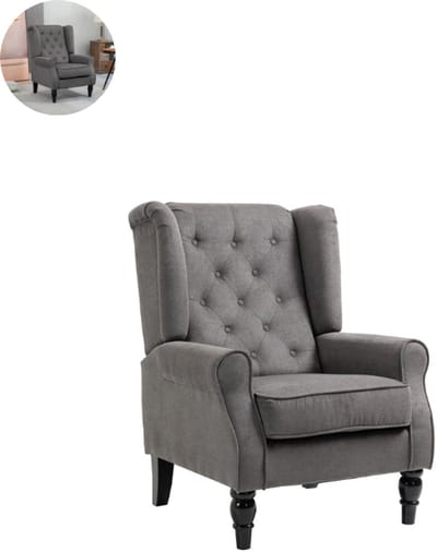 Fauteuil - Relaxzetel - Relaxstoel - Relaxfauteuil - Stoel - Met armleuning - Voor één Persoon - Donkergrijs