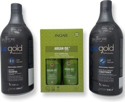 SALVATORE BLU GOLD ANTIFRIZZ  NR 1/2 & ARGAN OIL SHAMPOO CONDITIONER 500 ML