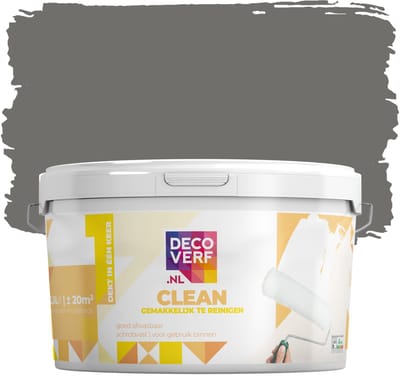 Decoverf clean muurverf authentiek grijs, 2.5L