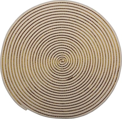 Clayre & Eef Placemat Riet Ø 51x1 cm Wit Geel Jute Rond Cirkel Tafelmat