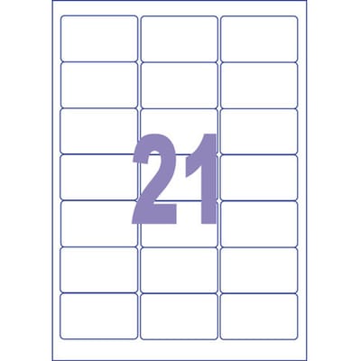 Kangaro etiket - inkjet/laser/kopieer - 63,5x38,1mm - 25 vel - 21 stickers per vel