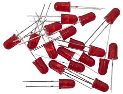 20 stuks 5mm rode LED diodes 3v 20mA- ronde verlichting voor elektronica - doe-het-zelf LED lampjes - knutsellampjes - 20 rode LED diodes