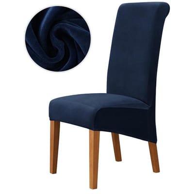 1 /2 /4 /6 Stuks Fluweel Stof Grote Eetkamerstoelhoes XL Maat Hoes voor Stoelen Lange Rug Keukenstoelhoezen Elastische Stretch 1 Piece