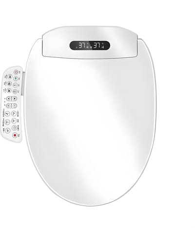 Intelligente toiletbril – Voor thuisgebruik in badkamer – Volautomatische sterilisatie, constante temperatuur, verwarmings- en reinigingsfunctie met warme lucht drogen – Kunststof, wit
