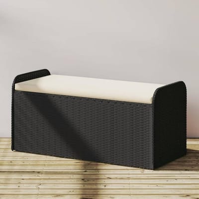 Opbergbank Buiten - Tuinbank Kist - Tuinspullen Opbergen - Waterdichte Binnentas - 115 x 51 x 52 cm - Zwart