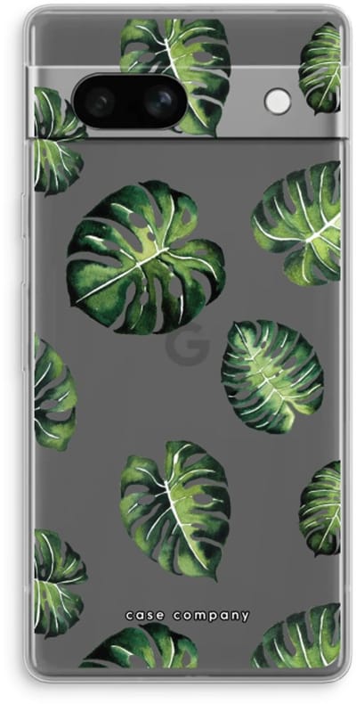 Case Company® - Hoesje geschikt voor Google Pixel 7A hoesje - Tropische bladeren - Soft Cover Telefoonhoesje - Bescherming aan alle Kanten en Schermrand