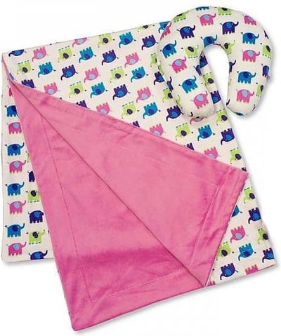 Nursery Time Reisset Babydeken En Nekkussen Olifant 2-delig Roze