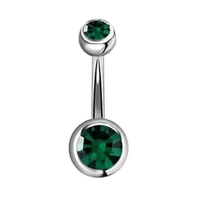 Aramat Jewels | Navelpiercings | Sprankelende Zirkonia Navelpiercing - Chirurgisch Staal | Donker Roze | |10mm | Staal | Volwassenen | Verkleurd niet