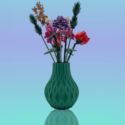 Lumora organische vaas – Decoratieve vaas - Maretak Groen - 3d geprinte vaas – Bloemenhouder voor Botanical bloemsets (17 stuks) - 17.5 CM
