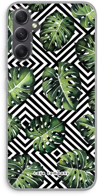 Case Company® - Hoesje geschikt voor Samsung Galaxy A34 hoesje - Geometrische jungle - Soft Cover Telefoonhoesje - Bescherming aan alle Kanten en Schermrand