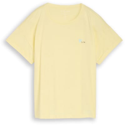 Tom Tailor - T-shirt met borduursel - Maat XL - soft lemon
