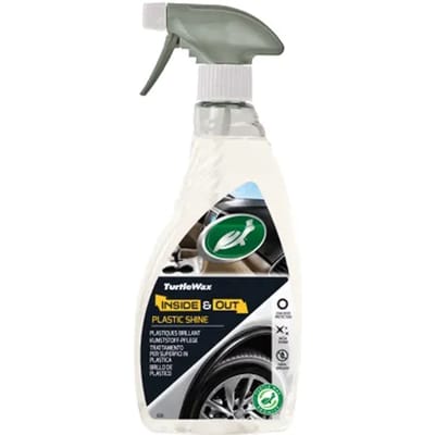 Turtle Wax Inside & Out Plastic Shine – Voor alle interieur en exterieur kunststoffen - Reinigt, glanst en beschermt - Voorkomt verbleken en barsten - Sneldrogende formule - 500ml