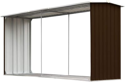 Tuinschuur Verzinkt Staal - Houtopslag Schuur - Brandhout Opslaan - Verhoogde Bodem - 172 x 91 x 145 cm - Antraciet
