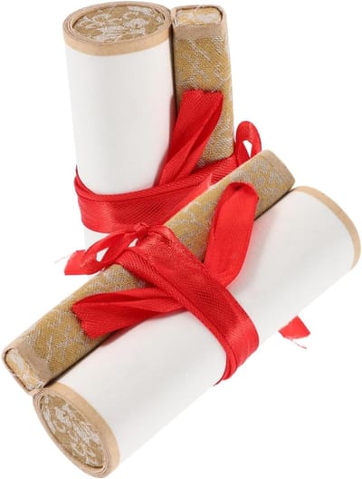 Mini Calligraphy Letter Roll Set - 2 Stuks Leeg Chinees Calligrafie Papier voor Beginners, Ideaal voor Schilderen en DIY, Compact en Reisvriendelijk, Zorgt voor een Soepele Schrijfervaring