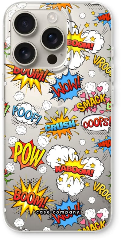Case Company® - Hoesje geschikt voor iPhone 16 Pro hoesje - Pow Smack - Soft Cover Telefoonhoesje - Bescherming aan alle Kanten en Schermrand