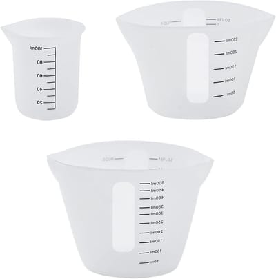Set van 3 Siliconen Maatbekers voor Epoxyhars, Perfect voor DIY, Bakken en Mallen - 100ml, 250ml, 500ml