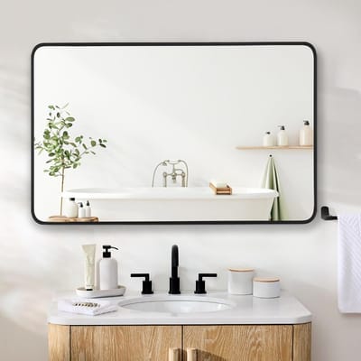 Wandspiegel Rechthoek - Met Stalen Frame - Interieur Decoratie - Milieuvriendelijke Spiegel - 4 mm dikte - Zwart