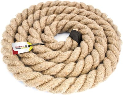 Jute Touw - Natuurlijke Vezels - Decoratie & Klussen - Gedrild & Duurzaam - 10 Meter 50mm - Bruin