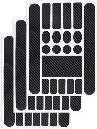 3x Fiets Framebescherming Set - Carbon Effect Stickers voor Kettingschade en Krassen