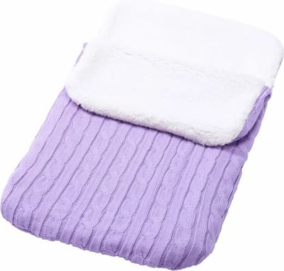 TechU™ Warme Fleece Slaapzak voor Kinderwagen & Buggy – Zacht Fleece Bedje voor Baby's – Tegen Kou, Onderkoeling & Winter – Paars
