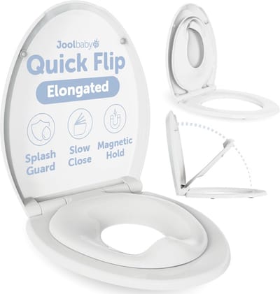 Toiletbril met Ingebouwd Potje en Spatbescherming voor Peutertraining - Langwerpig