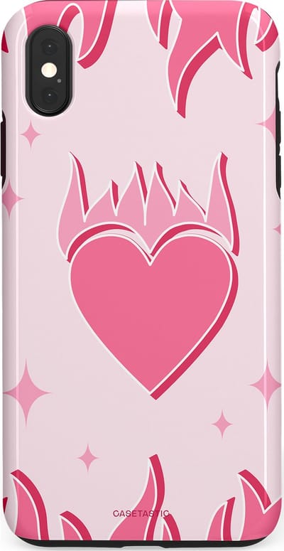 Casetastic Hoesje Geschikt voor Apple iPhone Xs Max - Stijlvolle Beschermende Duo-layer Case - Hartenvuur