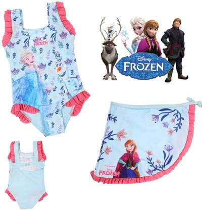Disney Frozen Zwemset - Badpak + Sarong - Elsa en Olaf - Maat 98/104