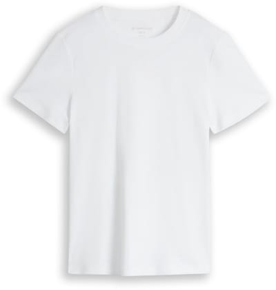 Tom Tailor - Basic T-shirt van katoen - Maat XXL - White