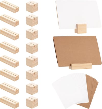 20 Stuks Houten Kaarthouders voor Plaatskaarten en Menu's, Rustieke Decoratie