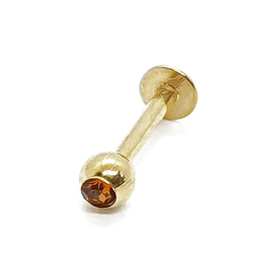 Goud Met Steentje - Tragus / Helix / Labret Piercing