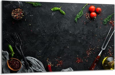 TMK ArtDeko Serie - Snijplank van glas - 80x52 cm - Beschermend paneel - Geschikt voor alle keukenplaten