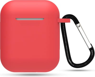 Siliconen Case Voor Apple AirPods  2 -  Hoesje Met Haak - Airpod Accessoire (Rood)