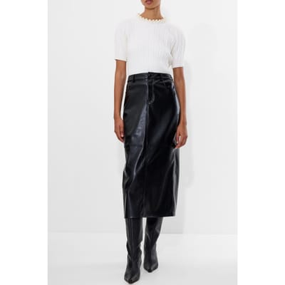 French Connection Brody Croc Printed Skirt Black Größe: 8 | Lederröcke Outlet | Damen | Schwarz