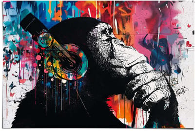Poster Graffiti chimp - 61 x 91,5 - Papier - REINDERS
