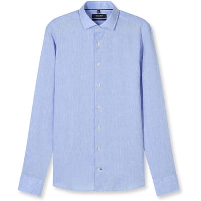 OLYMP Signature Casual Overhemd, Tailored Fit, Kent, Bleu