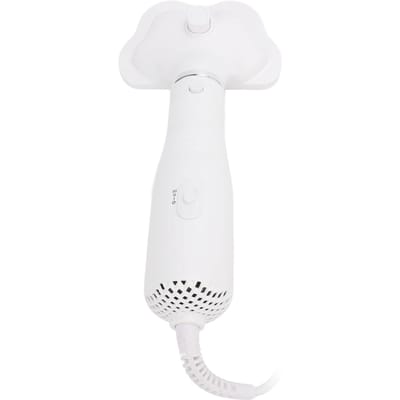 Brosse Sèche-Cheveux pour Animaux de Compagnie Peigne à Aiguilles en Acier Démontable Souffleur d'Air Chaud à Faible Bruit pour le Toilettage de Chien et white