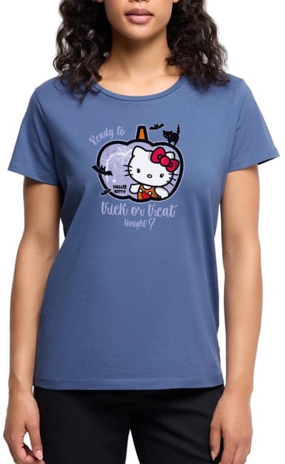 Hello Kitty Halloween Trick Of Treat Premium T Shirt Dames