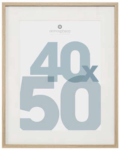 Atmosphera Fotolijstje Manu - met passe partout - voor een foto van 40 x 50 cm - naturel - MDF/Glas - Klassieker